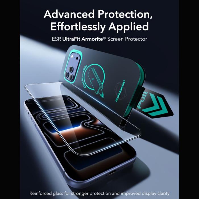 Bild 3, ESR iPhone 18 Pro Max/17 Pro Max 2-PACK Skärmskydd Amorite Härdat Glas