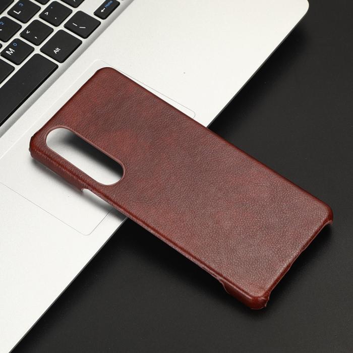 Bild 4, Sony Xperia 1 V Skal Slim Läder Brun
