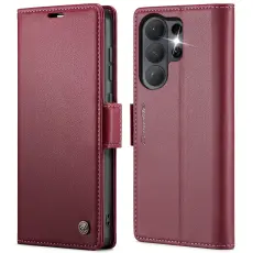 CASEME Samsung Galaxy S26 Ultra Fodral RFID L&auml;der R&ouml;d