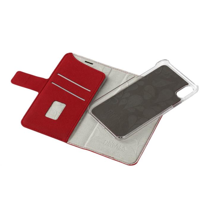 Bild 3, ONSALA iPhone X / XS 2in1 Magnet Fodral / Skal Saffiano Red