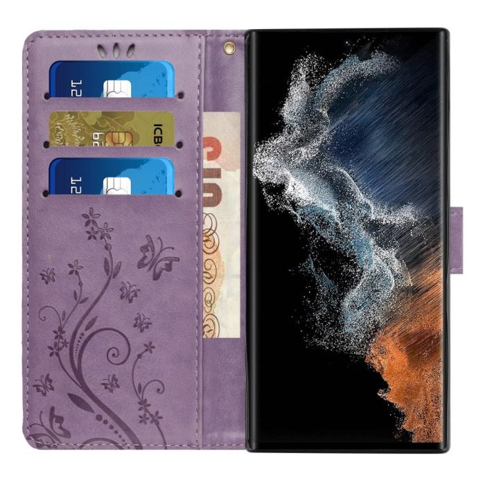 Bild 2, Samsung Galaxy S23 Ultra Fodral Med Tryck Ljus Lila