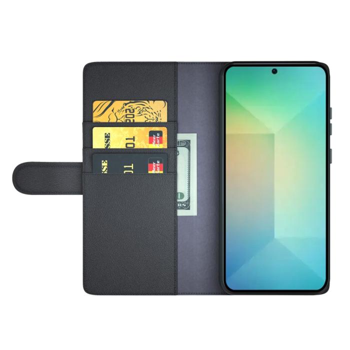Bild 2, Samsung Galaxy S25 Fodral Premium Äkta Läder Svart
