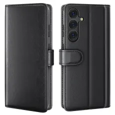 Samsung Galaxy S25 Fodral Premium Äkta Läder Svart