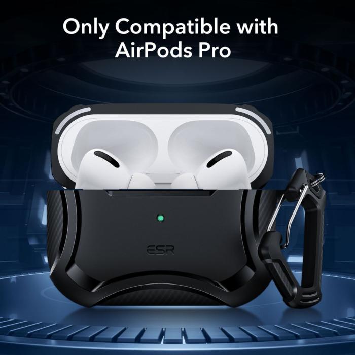 Bild 2, ESR Apple AirPods Pro 1/2 Skal Cyber Armor MagSafe Svart
