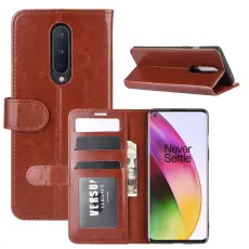 OnePlus 8 - Crazy Horse Pl&aring;nboksfodral - Brun