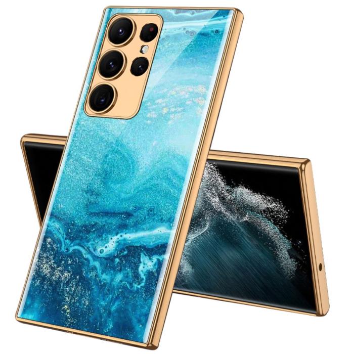 Bild 1, GKK Galaxy S24 Ultra Skal Härdat Glas Electroplate Ocean