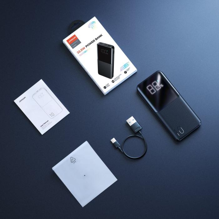 Bild 2, Joyroom 10000 mAh Power Bank 22.5W PD QC Svart