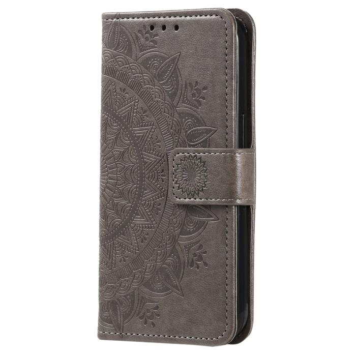Bild 5, Samsung Galaxy A34 5G Fodral Mandala Läder Grå