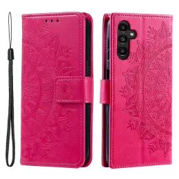 Samsung Galaxy A34 5G Fodral Mandala Läder Rosa