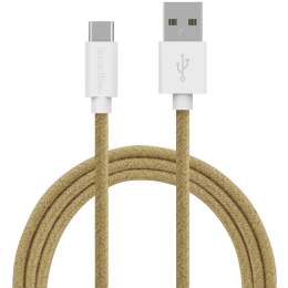 Smartline 2m 3A USB-C Fuzzy Laddningskabel Sand