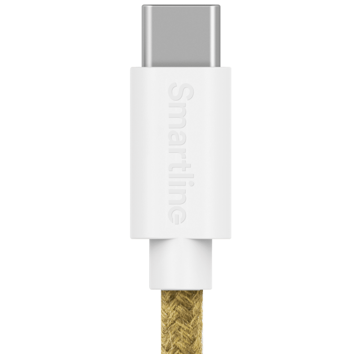 Bild 3, Smartline 2m 3A USB-C Fuzzy Laddningskabel Sand