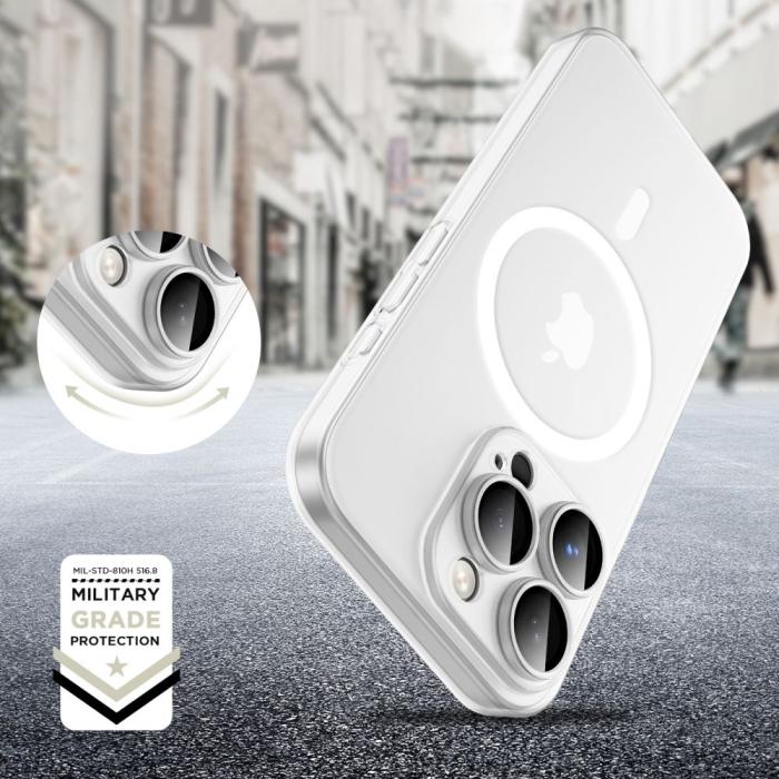 Bild 5, Tech-Protect iPhone 15 Pro Skal MagSafe MagSlim Matt Vit