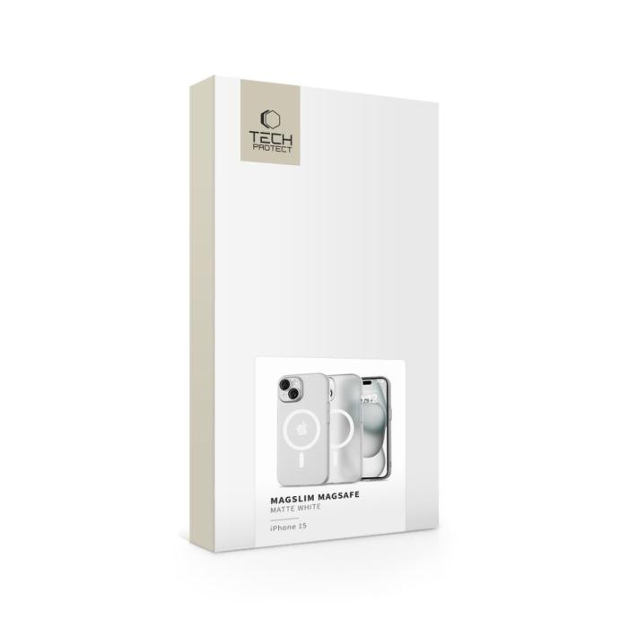 Bild 2, Tech-Protect iPhone 15 Skal MagSafe MagSlim Matt Vit