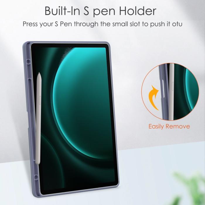 Bild 5, Galaxy Tab S9 FE Plus Fodral Hybrid Pennhållare Lila