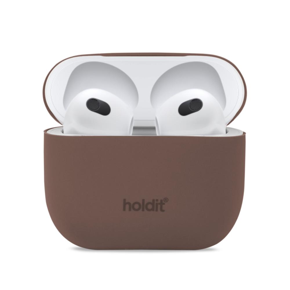 holdit AirPods 3 Skal Silikon Nygård Dark Brown