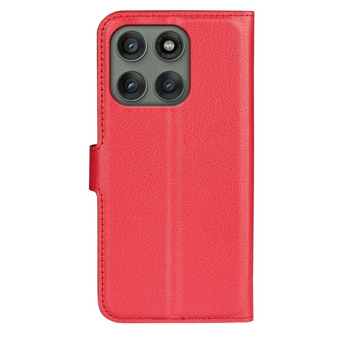 Bild 3, Motorola Edge 60 Pro Fodral Litchi Läder Röd