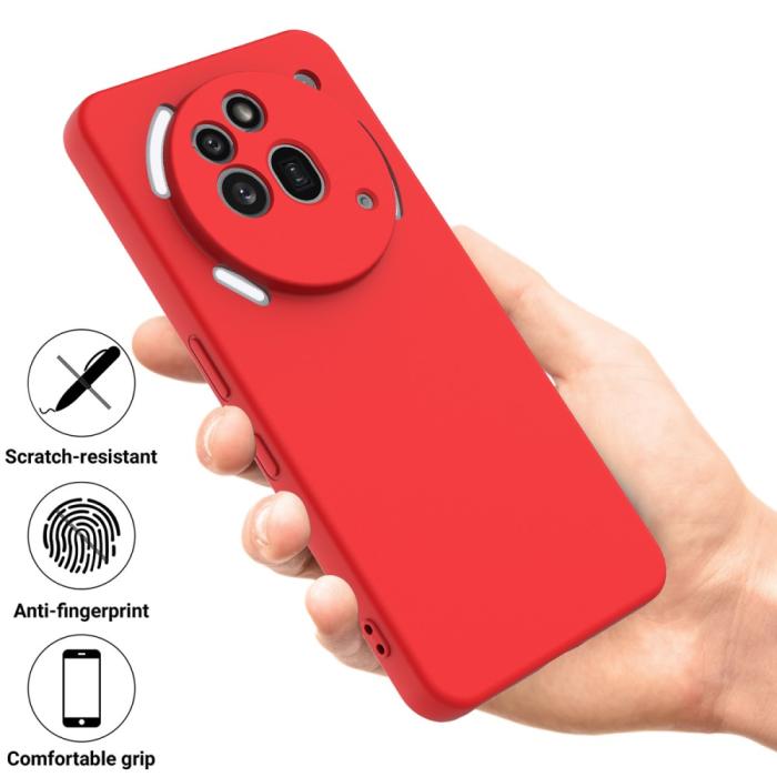 Bild 2, Nothing Phone 3a Pro Skal Liquid Silikon Med Strap Röd