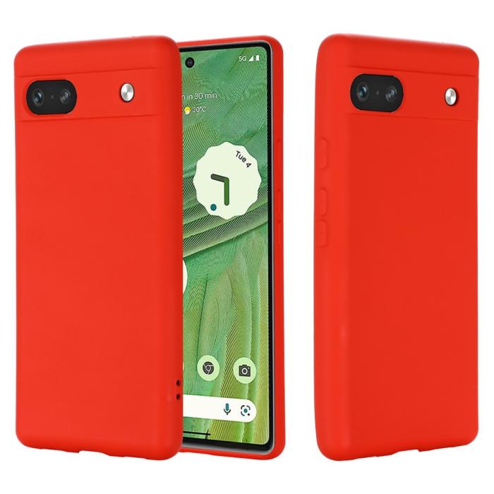 Bild 2, Google Pixel 7A Skal Liquid Silikon Med Strap Röd