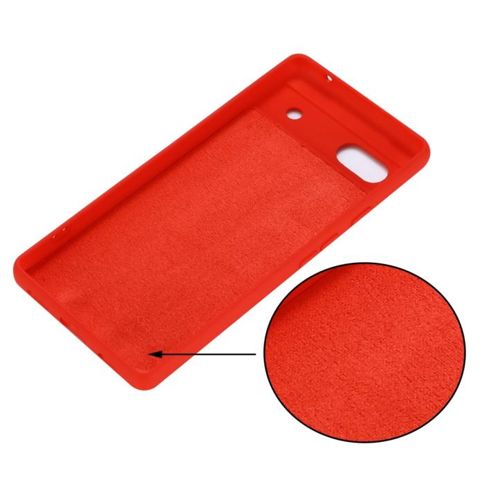 Bild 4, Google Pixel 7A Skal Liquid Silikon Med Strap Röd