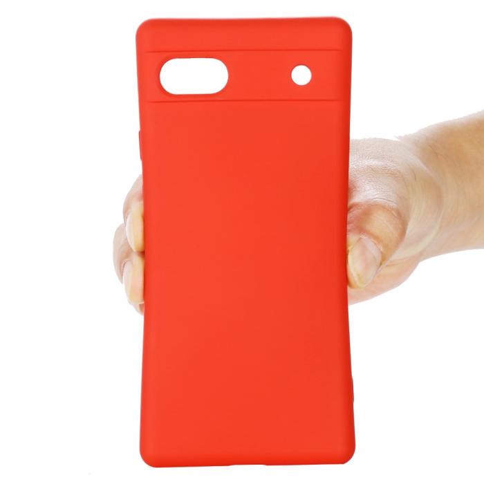 Bild 6, Google Pixel 7A Skal Liquid Silikon Med Strap Röd