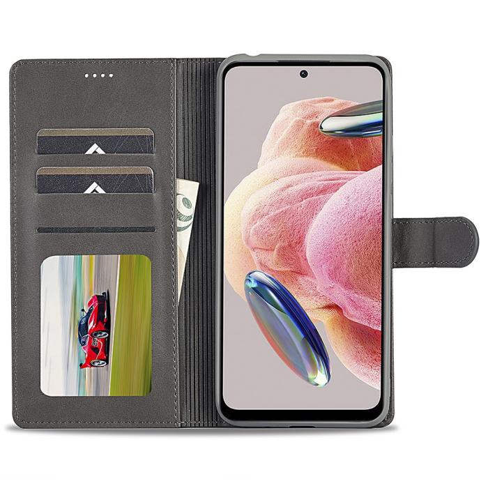 Bild 2, LC.IMEEKE Xiaomi Redmi Note 12 4G Fodral Läder Grå