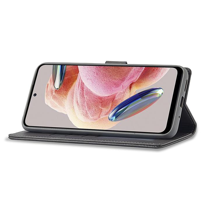 Bild 3, LC.IMEEKE Xiaomi Redmi Note 12 4G Fodral Läder Grå
