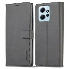 LC.IMEEKE Xiaomi Redmi Note 12 4G Fodral Läder Grå