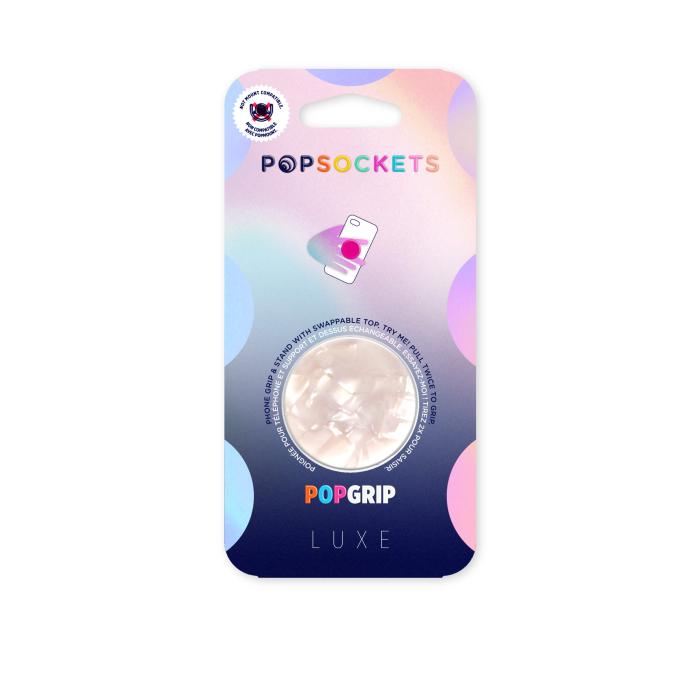 Bild 2, PopSockets Avtagbart Grip med Ställfunktion LUXE Acetate Pearl White