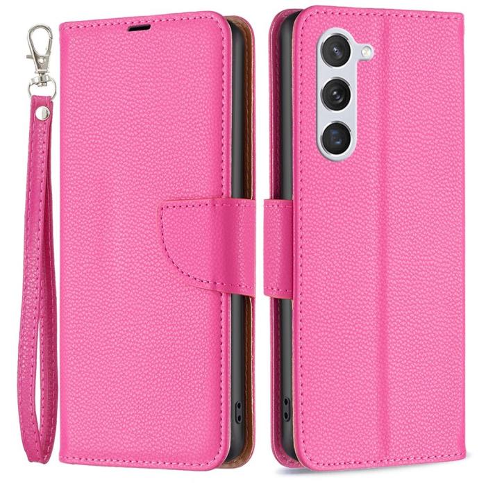 Bild 1, Samsung Galaxy S23 Fodral Litchi Shark Rosa