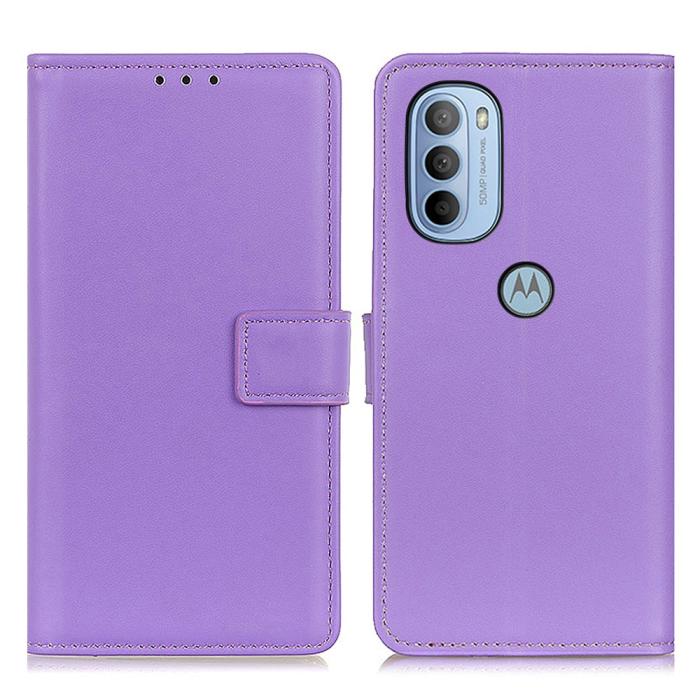 Bild 1, Motorola Moto G31 / G41 Fodral Solid Läder Lila