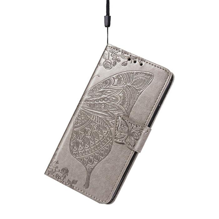 Bild 4, Samsung Galaxy A16 Fodral Med Fjäril Tryck Grå