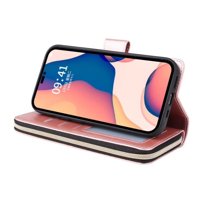 Bild 5, iPhone 14 Pro Fodral 9-Kort Multifunktionell Roséguld
