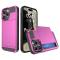 iPhone 15 Plus Skal Hybrid Armor Med Kortfack Rosa