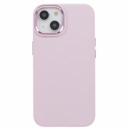 iPhone 15 Plus Skal Liquid Silikon AluLens Rosa