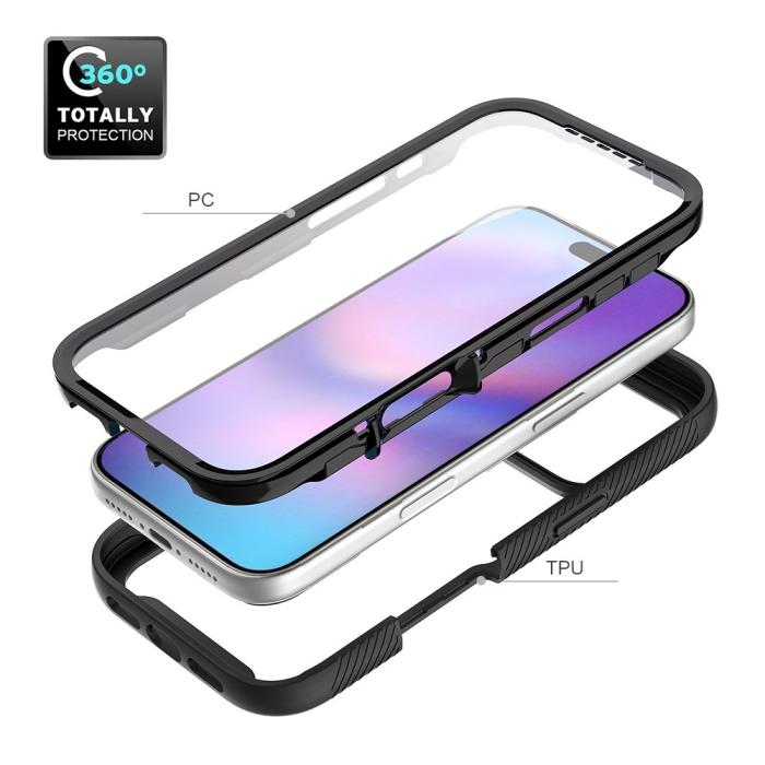 Bild 5, iPhone 17 Pro Skal 360 Hybrid Defense Svart