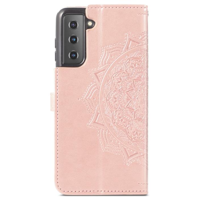Bild 3, Samsung Galaxy S22 Plus Fodral Mandala Läder Roséguld