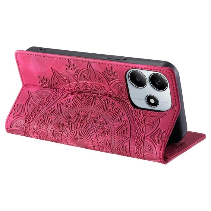 Bild 3, Xiaomi Redmi Note 14 4G Fodral Flip Mandala Läder Rosa