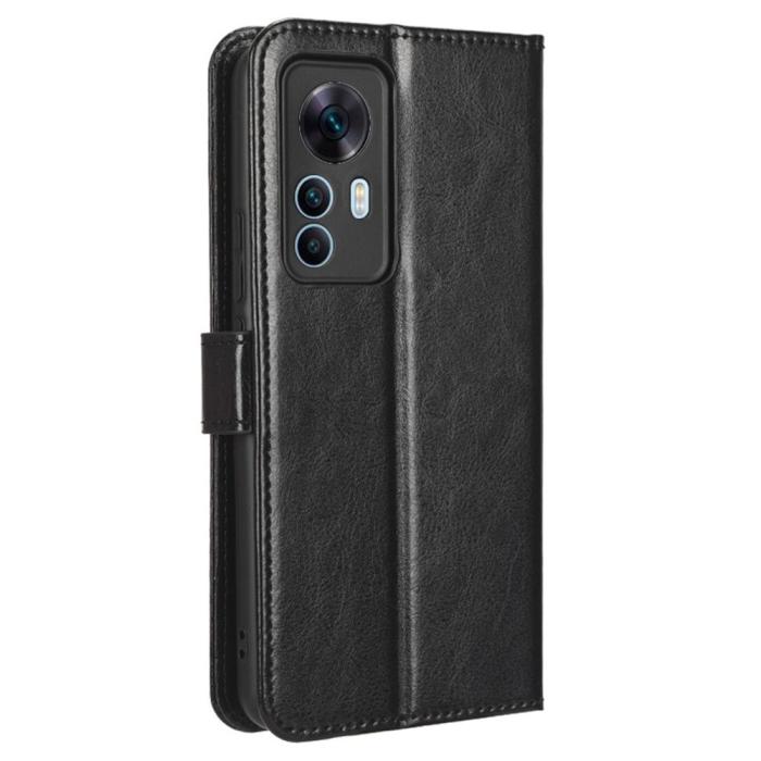 Bild 6, Xiaomi 12T / 12T Pro Fodral Crazy Horse Läder Svart
