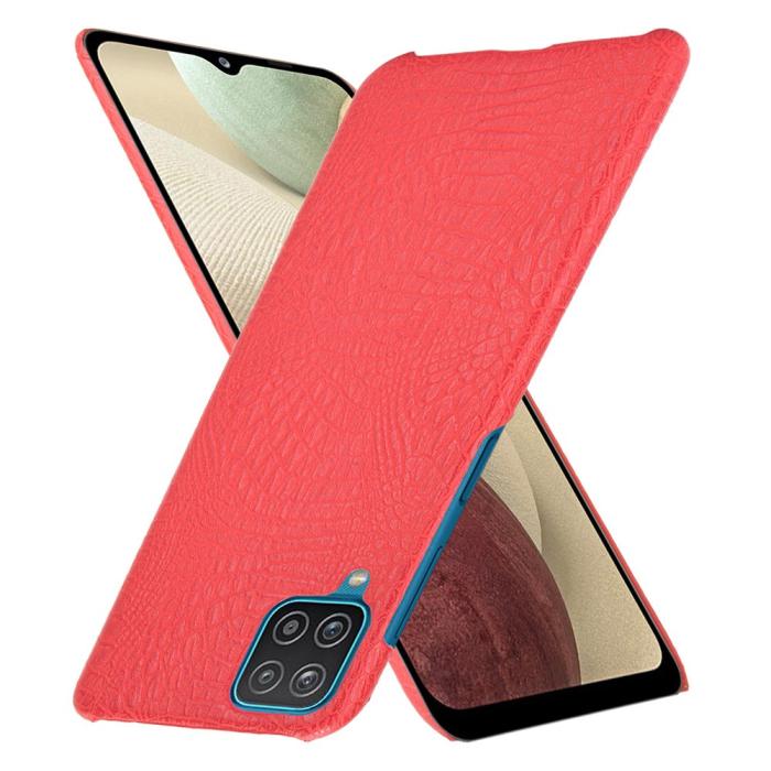 Bild 2, Samsung Galaxy A12 - Krokodil Textur Läder Skal - Röd