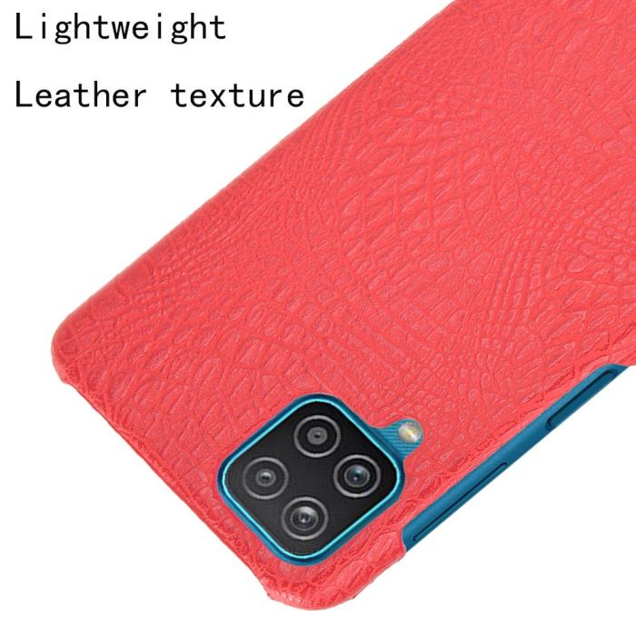 Bild 4, Samsung Galaxy A12 - Krokodil Textur Läder Skal - Röd