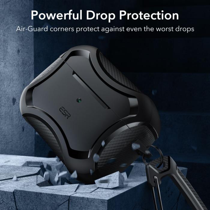 Bild 4, ESR Apple AirPods Pro 1/2 Skal Cyber Armor MagSafe Svart