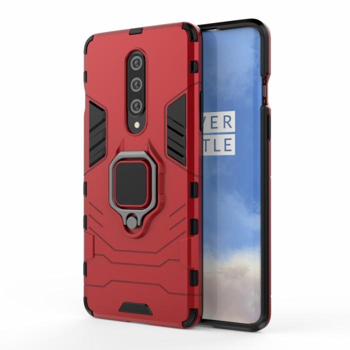 Bild 2, OnePlus 8 - Hybrid Ring Skal - Röd