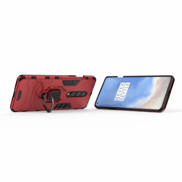Bild 3, OnePlus 8 - Hybrid Ring Skal - Röd