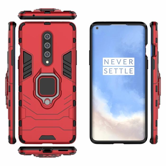 Bild 4, OnePlus 8 - Hybrid Ring Skal - Röd