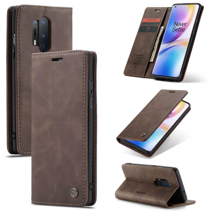 Bild 1, OnePlus 8 Pro - CASEME Plånboksfodral - Mörk Brun