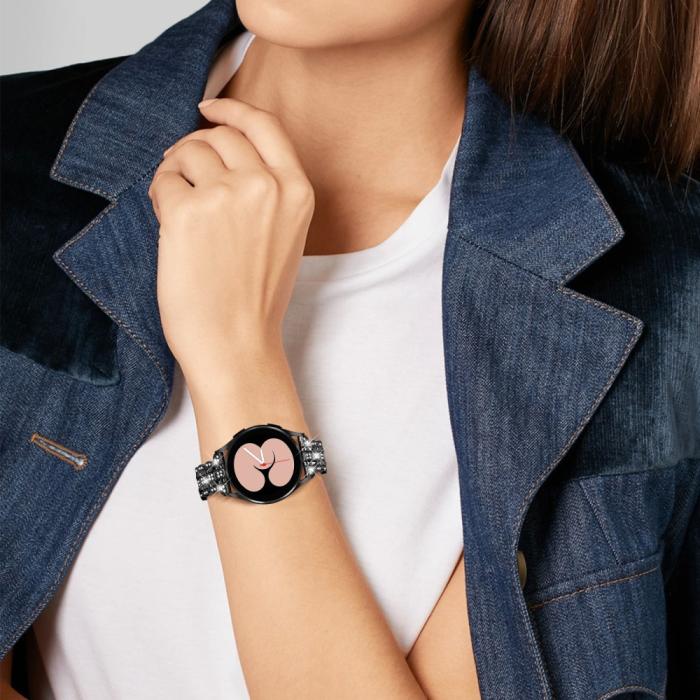Bild 5, Galaxy Watch FE 40 mm Armband Metall Bling Svart