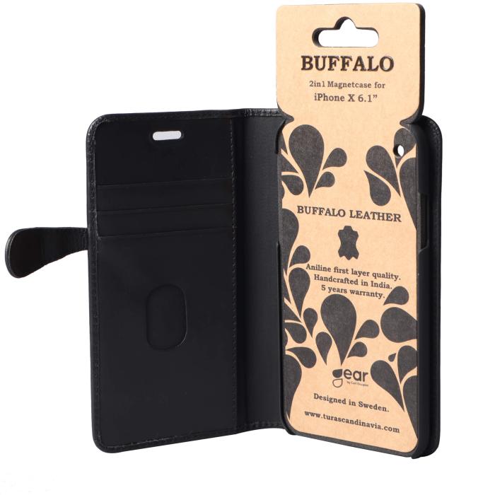 Bild 6, Buffalo iPhone XR Fodral 2in1 Äkta Läder Svart