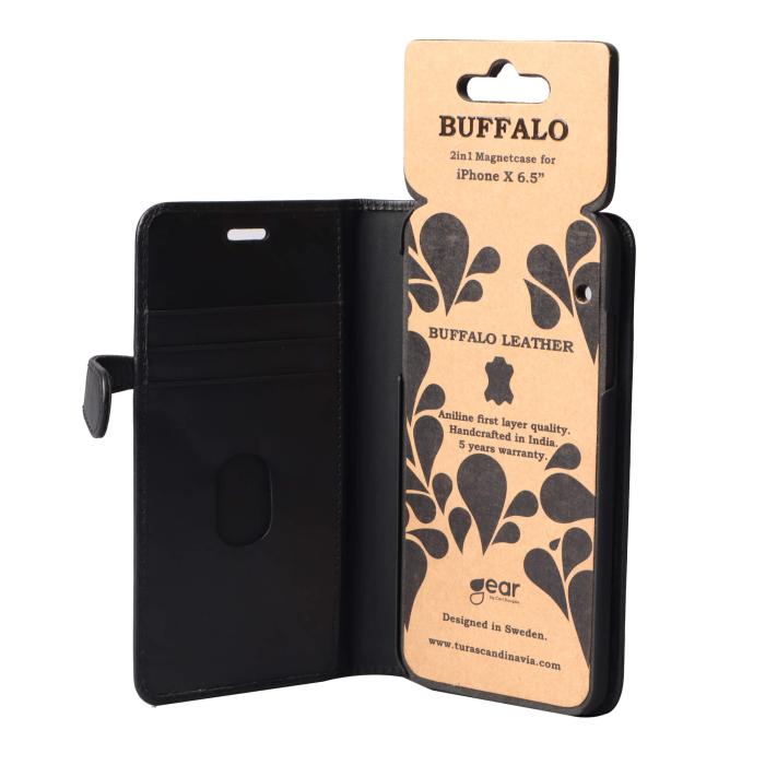 Bild 6, Buffalo iPhone Xs Max Fodral 2in1 Äkta Läder Svart