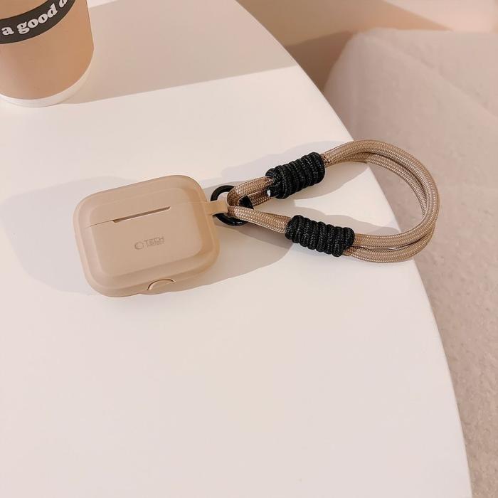 Bild 3, Tech-Protect AirPods Pro 1/2 Skal Silikon Rope Caffe Latte