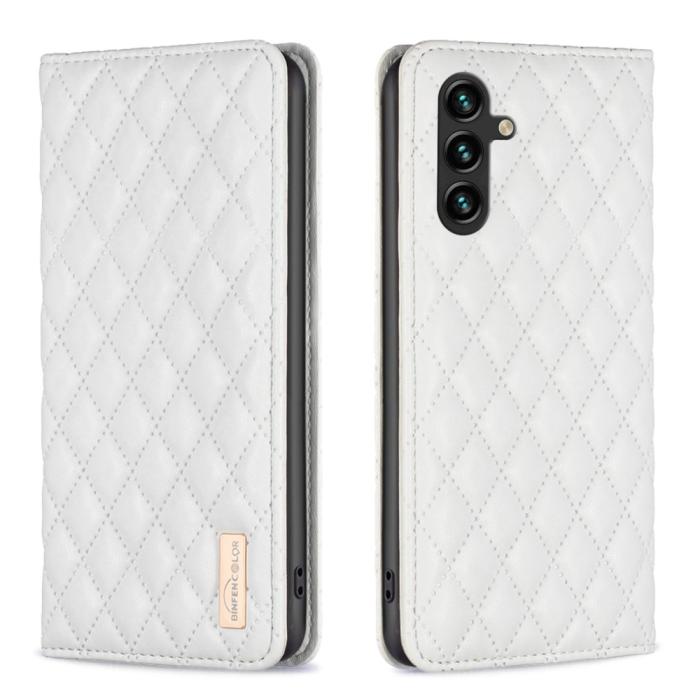 Bild 1, Samsung Galaxy A35 5G Fodral Flip Diamond Läder Vit